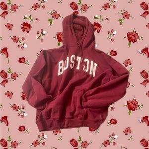 Dark red Oversized hoodie.